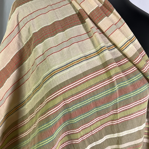 Gap Multicolor Striped Cotton Blend Lightweight Fringe Scarf - Picture 8 of 10